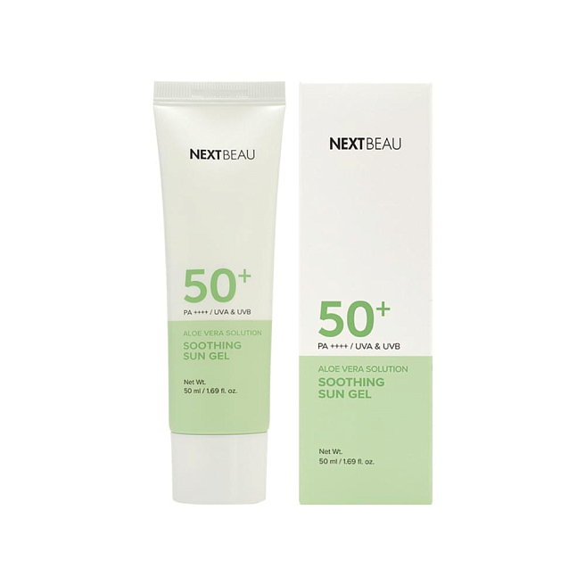 Nextbeau Sun Expert Успокаивающий солнцезащитный гель с экстрактом алоэ spf 50+ pa++++, 50мл