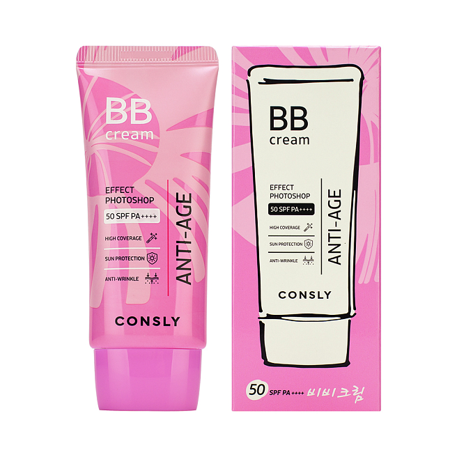 Consly BB Cream Антивозрастной бб- крем с эффектом фотошопа spf50 pa++++ натуральный бежевый, 50мл