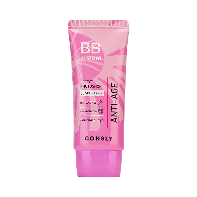 Consly BB Cream Антивозрастной бб- крем с эффектом фотошопа spf50 pa++++ натуральный бежевый, 50мл