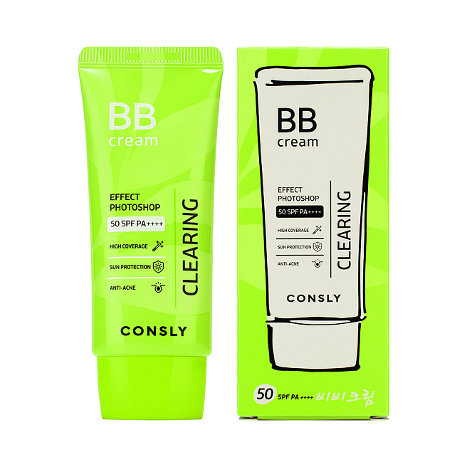 Consly BB Cream Матирующий бб- крем с эффектом фотошопа spf50 pa++++ натуральный бежевый, 50мл