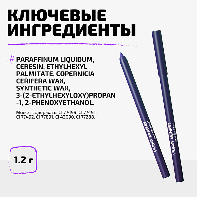 Карандаш каял для глаз Kajal eye pencil Тон 04 синий