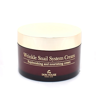 Крем антивозрастной на основе муцина улитки wrinkle snail system 100мл  the skin house