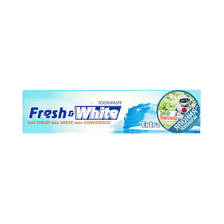 Fresh & White Паста зубная отбеливающая супер прохладная мята 160 г