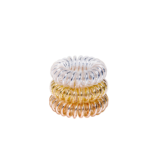 Резинка для волос «beauty bar». набор металлика цвета: прозрачные с золотом, серебром, бронзой
