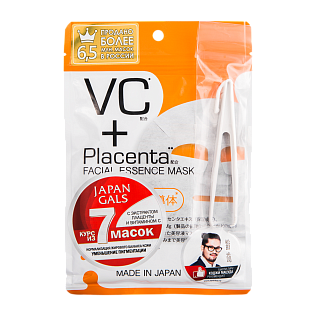 JAPAN GALS Маска с плацентой и витамином c 7 шт placenta +