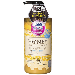 FUNS Гель для душа увлажняющий с экстрактом меда и молока 500 мл honey milk