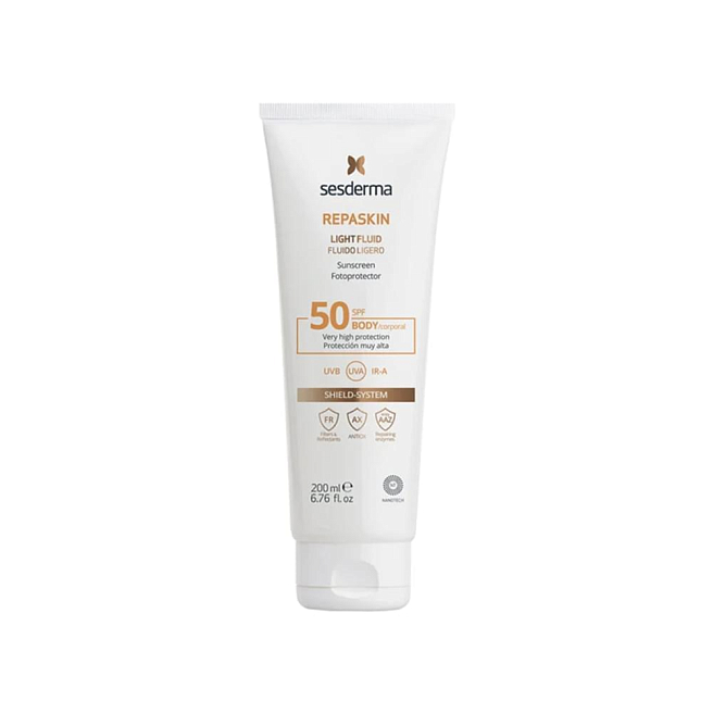 Repaskin Body sunscreen spf50 – флюид нежный солнцезащитный для тела сзф 50, 200 мл