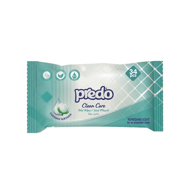 Predo Clean Care Салфетки влажные (34 шт.)