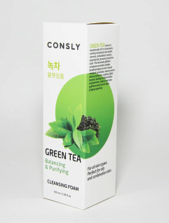 Consly Cleansing Classic Балансирующая кремовая пенка для умывания с экстрактом зеленого чая, 100мл