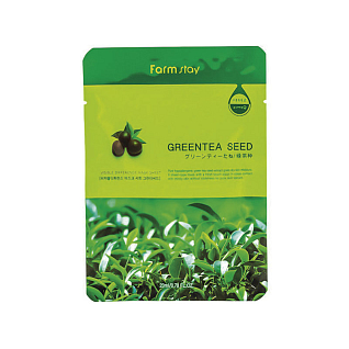 Тканевая маска для лица с экстрактом семян зеленого чая, 23мл, farmstay
