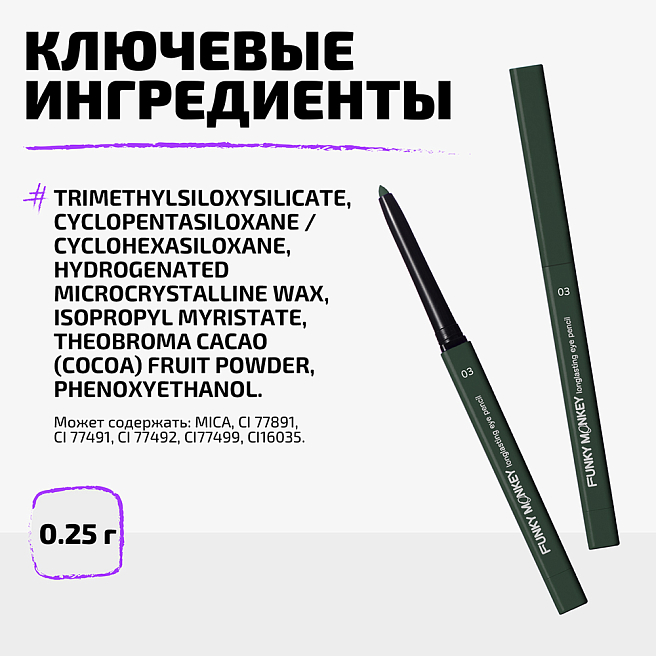 Карандаш для глаз стойкий Longlasting eye pencil Тон 03 хаки