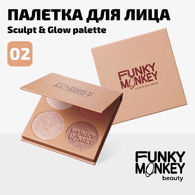 Палетка для скульптурирования Sculpt & glow palette Тон 02 мультицвет