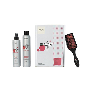 Smart Care Набор Для окрашенных волос шампунь 300 мл+флюид  250 мл +щетка массажная малая