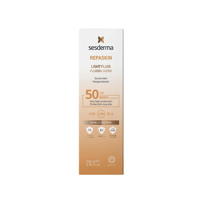 Repaskin Body sunscreen spf50 – флюид нежный солнцезащитный для тела сзф 50, 200 мл