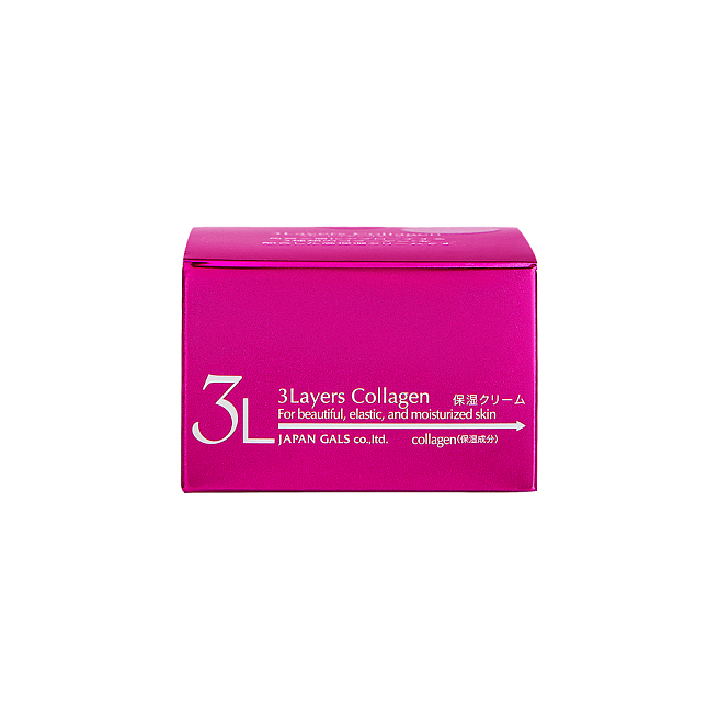 Japan Gals 3 Layers Collagen Крем для лица увлажняющий 3 слоя коллагена 60 г