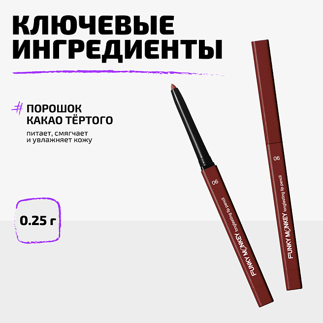 Карандаш для губ стойкий Longlasting lip pencil Тон 06 терракотовый