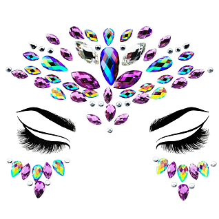 Пластмассовые самоклеящиеся наклейки в виде кристаллов gem face mask goddess glam 1230590e