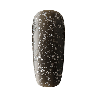 SOPHISTICATED База-лак для ногтей желейной текстуры cветло-черная с белым неблестящим глиттером 0327 12 мл