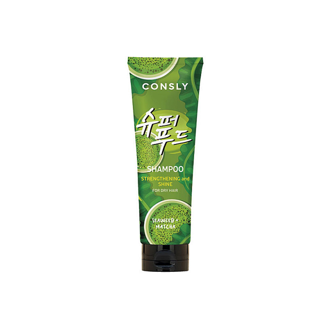 Consly Hair Шампунь с экстрактами водорослей и зеленого чая матча для силы и блеска волос, 250мл