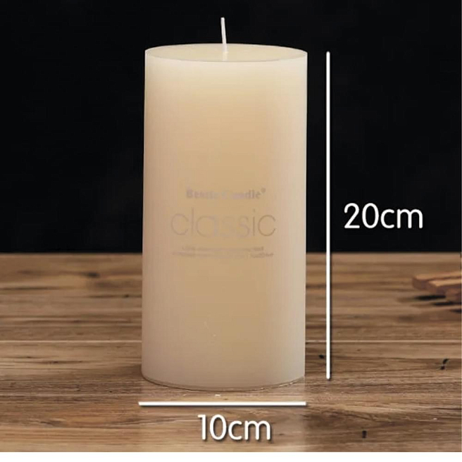 Moments Creamy - Свеча парафиновая кремовая без аромата диаметр 10 см высота 20 см