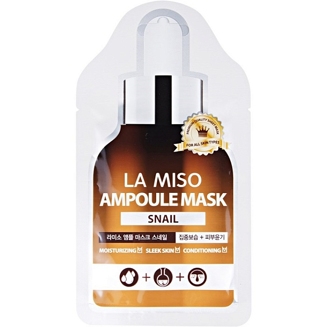 La Miso Ampoule Mask Ампульная маска для лица со слизью улитки 25 гр