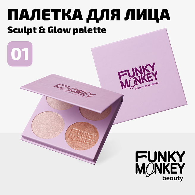 Палетка для скульптурирования Sculpt & glow palette Тон 01 мультицвет