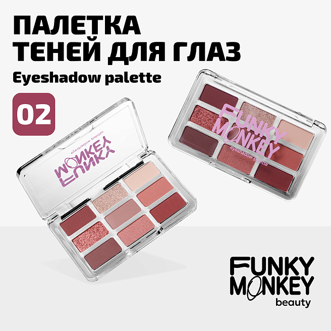 Палетка теней для глаз Eyeshadow palette Тон 02 ягодный